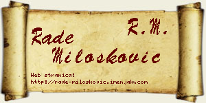 Rade Milošković vizit kartica